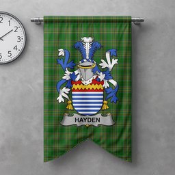ScotsTee Shop Irish Hayden or O'Hayden Clan Coat of Arms Irish Tartan Gonfalon Flag