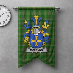ScotsTee Shop Irish Moleyns Clan Coat of Arms Irish Tartan Gonfalon Flag