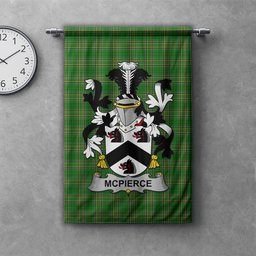 ScotsTee Shop Irish McPierce or Pierce Clan Coat of Arms Irish Tartan Gonfalon Flag