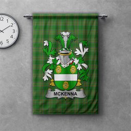 ScotsTee Shop Irish McKenna or Kennagh Clan Coat of Arms Irish Tartan Gonfalon Flag