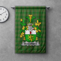 ScotsTee Shop Irish McGuiness or McGenis Clan Coat of Arms Irish Tartan Gonfalon Flag