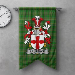ScotsTee Shop Irish Laurence Clan Coat of Arms Irish Tartan Gonfalon Flag