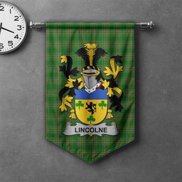 ScotsTee Shop Irish Lincolne Clan Coat of Arms Irish Tartan Gonfalon Flag