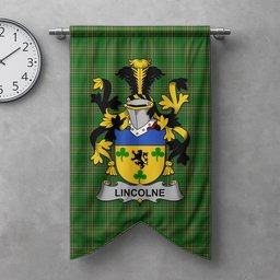 ScotsTee Shop Irish Lincolne Clan Coat of Arms Irish Tartan Gonfalon Flag