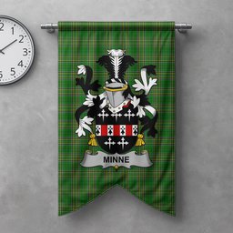 ScotsTee Shop Irish Minne Clan Coat of Arms Irish Tartan Gonfalon Flag