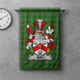 ScotsTee Shop Irish May Clan Coat of Arms Irish Tartan Gonfalon Flag