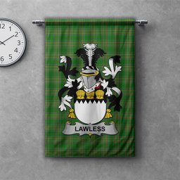 ScotsTee Shop Irish Lawless Clan Coat of Arms Irish Tartan Gonfalon Flag