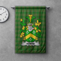 ScotsTee Shop Irish Homan or Howman Clan Coat of Arms Irish Tartan Gonfalon Flag