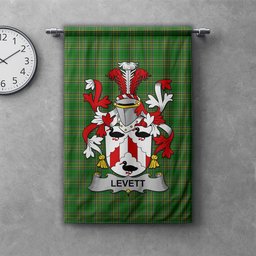 ScotsTee Shop Irish Levett or Lyvett Clan Coat of Arms Irish Tartan Gonfalon Flag