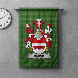 ScotsTee Shop Irish Haugh or O'Hough Clan Coat of Arms Irish Tartan Gonfalon Flag