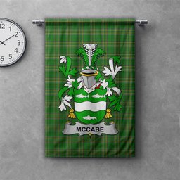 ScotsTee Shop Irish McCabe Clan Coat of Arms Irish Tartan Gonfalon Flag