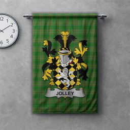 ScotsTee Shop Irish Jolley or Jolly Clan Coat of Arms Irish Tartan Gonfalon Flag