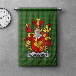 ScotsTee Shop Irish McGillicuddy Clan Coat of Arms Irish Tartan Gonfalon Flag