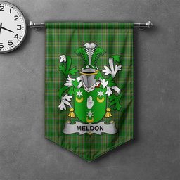 ScotsTee Shop Irish Meldon or Muldoon Clan Coat of Arms Irish Tartan Gonfalon Flag
