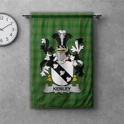 ScotsTee Shop Irish Kenley Clan Coat of Arms Irish Tartan Gonfalon Flag