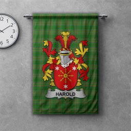ScotsTee Shop Irish Harold or Harrell Clan Coat of Arms Irish Tartan Gonfalon Flag