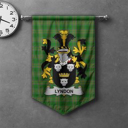ScotsTee Shop Irish Lyndon or Gindon Clan Coat of Arms Irish Tartan Gonfalon Flag