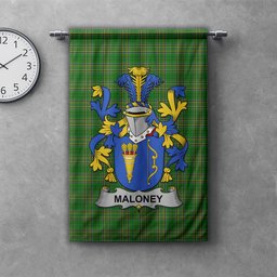 ScotsTee Shop Irish Maloney or O'Molony Clan Coat of Arms Irish Tartan Gonfalon Flag