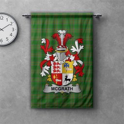 ScotsTee Shop Irish McGrath or McGraw Clan Coat of Arms Irish Tartan Gonfalon Flag