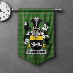 ScotsTee Shop Irish Margetson Clan Coat of Arms Irish Tartan Gonfalon Flag