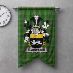 ScotsTee Shop Irish Margetson Clan Coat of Arms Irish Tartan Gonfalon Flag