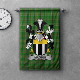 ScotsTee Shop Irish Maginn or Ginn Clan Coat of Arms Irish Tartan Gonfalon Flag