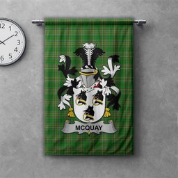 ScotsTee Shop Irish McQuay or MacQuay Clan Coat of Arms Irish Tartan Gonfalon Flag