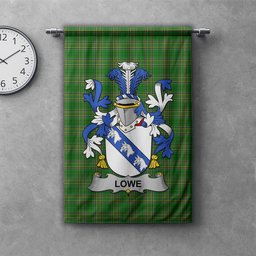 ScotsTee Shop Irish Lowe Clan Coat of Arms Irish Tartan Gonfalon Flag