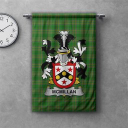 ScotsTee Shop Irish McMillan Clan Coat of Arms Irish Tartan Gonfalon Flag