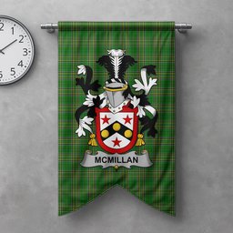 ScotsTee Shop Irish McMillan Clan Coat of Arms Irish Tartan Gonfalon Flag