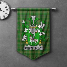 ScotsTee Shop Irish McCafferey or McCaffrey Clan Coat of Arms Irish Tartan Gonfalon Flag