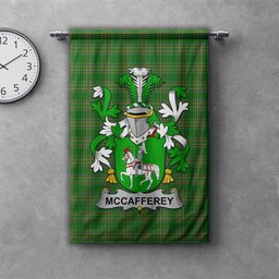 ScotsTee Shop Irish McCafferey or McCaffrey Clan Coat of Arms Irish Tartan Gonfalon Flag