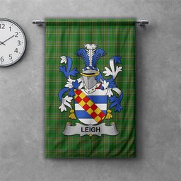 ScotsTee Shop Irish Leigh or McLaeghis Clan Coat of Arms Irish Tartan Gonfalon Flag