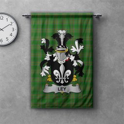 ScotsTee Shop Irish Ley Clan Coat of Arms Irish Tartan Gonfalon Flag