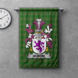 ScotsTee Shop Irish McMore or More Clan Coat of Arms Irish Tartan Gonfalon Flag