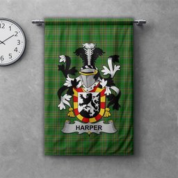 ScotsTee Shop Irish Harper Clan Coat of Arms Irish Tartan Gonfalon Flag