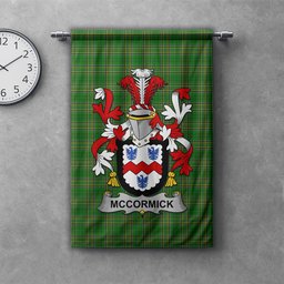 ScotsTee Shop Irish McCormick Clan Coat of Arms Irish Tartan Gonfalon Flag