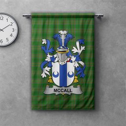 ScotsTee Shop Irish McCall Clan Coat of Arms Irish Tartan Gonfalon Flag