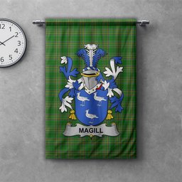 ScotsTee Shop Irish Magill Clan Coat of Arms Irish Tartan Gonfalon Flag