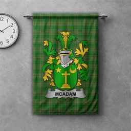 ScotsTee Shop Irish McAdam Clan Coat of Arms Irish Tartan Gonfalon Flag