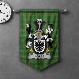 ScotsTee Shop Irish Hoare Clan Coat of Arms Irish Tartan Gonfalon Flag