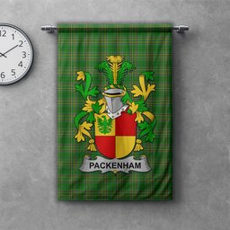 ScotsTee Shop Irish Packenham Clan Coat of Arms Irish Tartan Gonfalon Flag