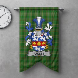 ScotsTee Shop Irish Palles Clan Coat of Arms Irish Tartan Gonfalon Flag