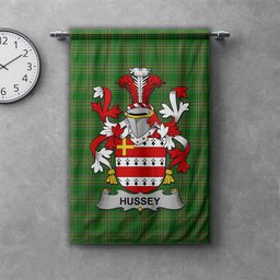ScotsTee Shop Irish Hussey or O'Hosey Clan Coat of Arms Irish Tartan Gonfalon Flag