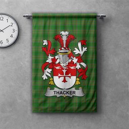 ScotsTee Shop Irish Thacker Clan Coat of Arms Irish Tartan Gonfalon Flag