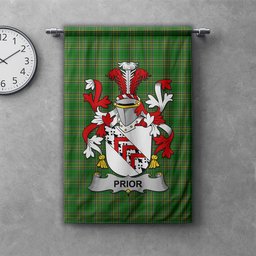 ScotsTee Shop Irish Prior Clan Coat of Arms Irish Tartan Gonfalon Flag