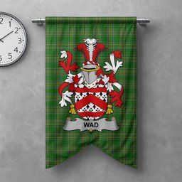 ScotsTee Shop Irish Wad Clan Coat of Arms Irish Tartan Gonfalon Flag