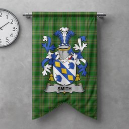 ScotsTee Shop Irish Smith or Smyth Clan Coat of Arms Irish Tartan Gonfalon Flag