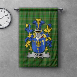 ScotsTee Shop Irish Orme Clan Coat of Arms Irish Tartan Gonfalon Flag