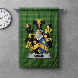 ScotsTee Shop Irish Wright Clan Coat of Arms Irish Tartan Gonfalon Flag